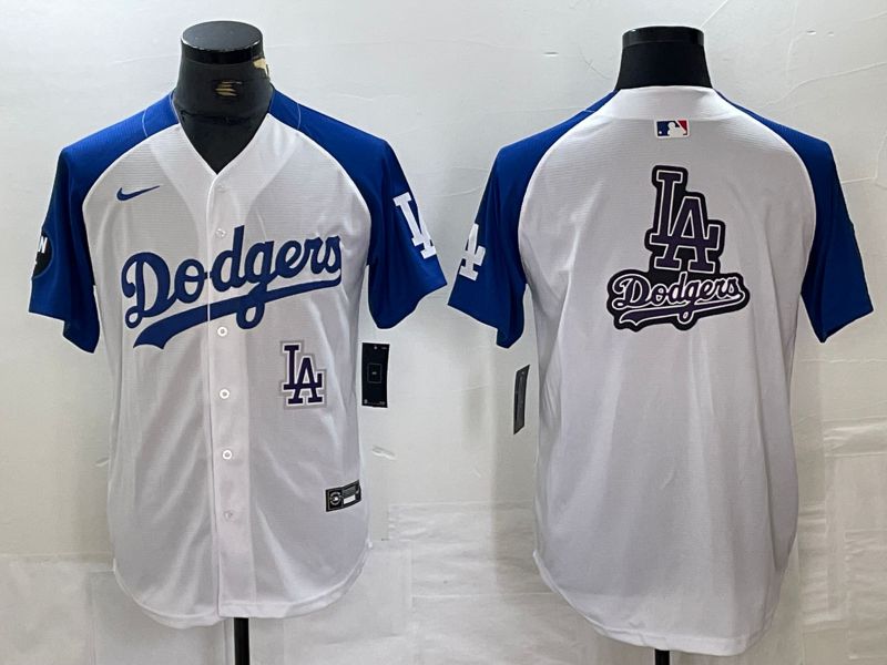 Men Los Angeles Dodgers Blank White Fashion Nike Game MLB Jersey style 6